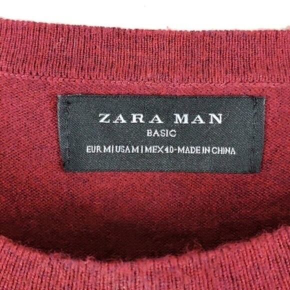 Zara Man Basic Crew Neck Long Sleeve Knit Pullover Sweater Size M - Picture 2 of 4
